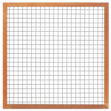 Gaaselement vuurverzinkt maaswijdte 7,5 x 7,5 cm met robuust kader hardhout 4,4 x 6,8 cm H180 x B180