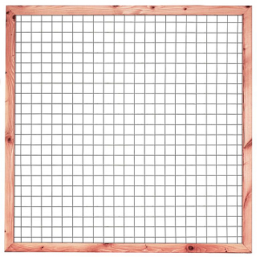 Gaaselement vuurverzinkt maaswijdte 7,5 x 7,5 cm met robuust kader Douglas 4,5 x 7,0 cm H180 x B180 