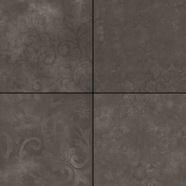 Kera Twice 60x60x4,8 cm Fiammato Antracite Decor