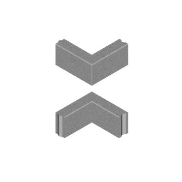 Hoekstuk 10x20 90° grijs