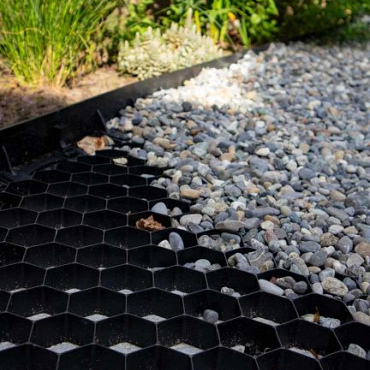 EuroGravel PLUS splitplaat zwart + anti-worteldoek