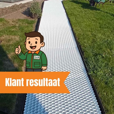 EuroGravel PLUS splitplaat wit + anti-worteldoek