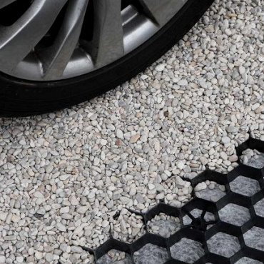 EuroGravel PLUS splitplaat wit + anti-worteldoek