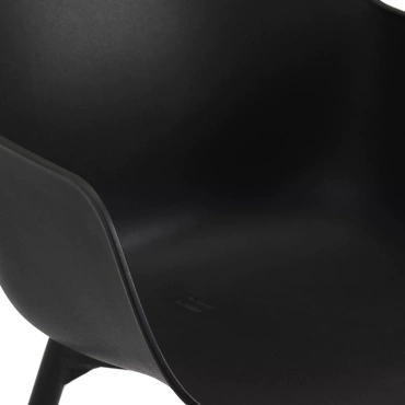 Set van 6 Almeria tuinstoelen in zwart aluminium en zwart kunststof