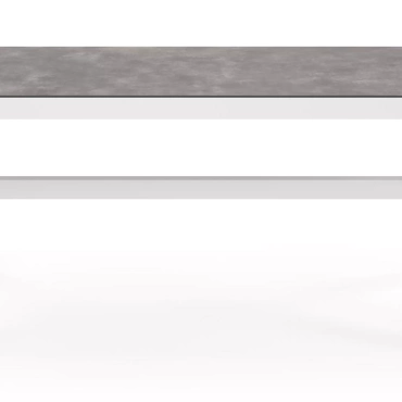 Alicante tuintafel rechthoekig in wit aluminium en keramische print grijs - L  200 x B 89 x H 75 cm 