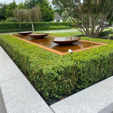 Watertafel met schalen Cortenstaal 400x100x52 cm