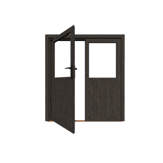 Dubbele deur Glas Zwart ( losse roedes)