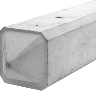 Lichtgewicht betonnen tussenpaal met diamantkop 280x10x10 cm Wit/grijs