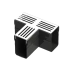 Stardrain Lijngoot T-stuk Grijs / Aluminium t.b.v. goot 100x6,5x10cm