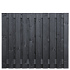 Tuinscherm grenen zwart gespoten, 21-planks (19 + 2) Stuttgart 150 x 180 cm