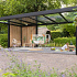 Flatroof 540x300cm gitzwart gelaagd glas vierkante sierlijst