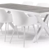 Alicante tuinset in wit aluminium en grijs keramische print tafelblad met 6 Almeria tuinstoelen