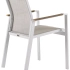 Set van 6 Alicante stapelbare tuinstoelen in wit aluminium en textilene en polywood armleuning