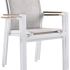 Set van 6 Alicante stapelbare tuinstoelen in wit aluminium en textilene en polywood armleuning
