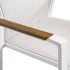 Set van 6 Alicante stapelbare tuinstoelen in wit aluminium en textilene en polywood armleuning