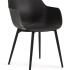 Maranello tuinset in zwart aluminium en polywood tafelblad met 6 Almeria tuinstoelen