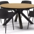 Maranello tuinset in zwart aluminium en polywood tafelblad met 6 Almeria tuinstoelen