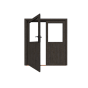 Dubbele deur Glas Zwart ( losse roedes)